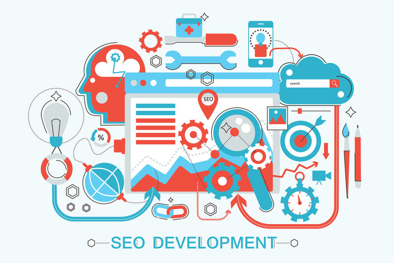 現(xiàn)代平面細線設計網頁橫幅網站,介紹,傳單和海報的網頁開發(fā)概念。